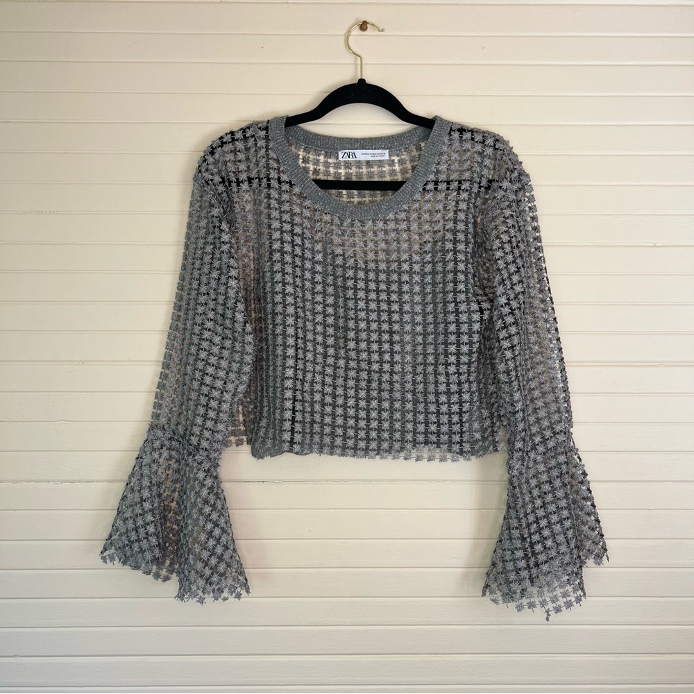 Zara Silver Two Piece Top